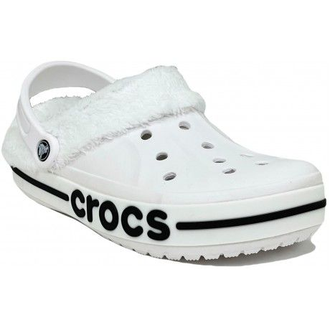 CROCS BAYABAND CLOG УТЕПЛЕННЫЕ БЕЛЫЕ (МЕХ СНИМАЕТСЯ)