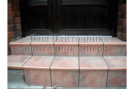 Облицовка фасада дома  и ступеней клинкерной плиткой.