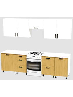Кухня Эконом 2,1 метра (600х450х600х450) Цвет: Белый/Дуб Сонома