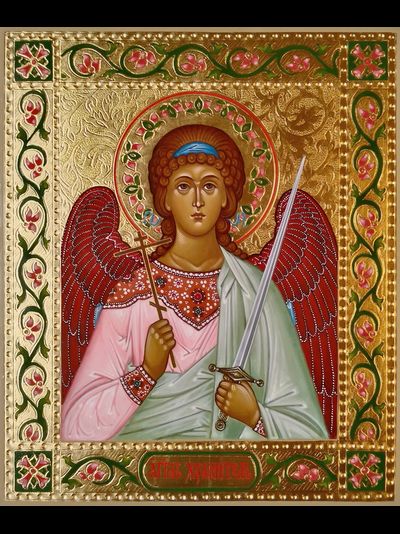 Ангел-Хранитель. Рукописная икона. 17,5х21см.