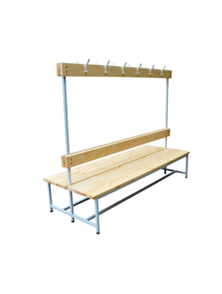 Скамья двухсторонняя для раздевалок с вешалками 100 см СВ2-100