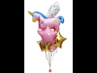 Фонтан шаров: "Единорог+5" (СиК)