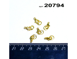 Застежка-карабин арт.20794: цвет "золото" - 0,3г - с кольцом 10*5мм