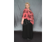 Нарядное длинное платье БОЛЬШОГО размера Арт. 2147 (Цвет черный с розовым) Размеры 50-84