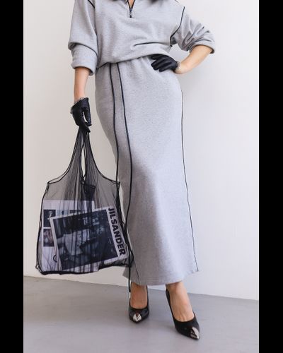 Платье макси из футера (меланж)