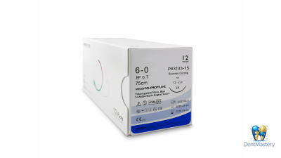 Мононить WEGO Polypropylene USP 6-0, обратно режущая игла 3/8 13 мм, 75 см — артикул P63133-75