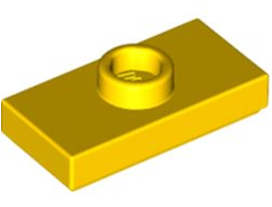 Plate, Modified 1 x 2 with 1 Stud with Groove and Bottom Stud Holder Jumper, Yellow (15573 / 6092583)
