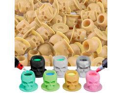 Колпачки силиконовые OZER Skull Silicone Ink Caps Brown (50 шт.)