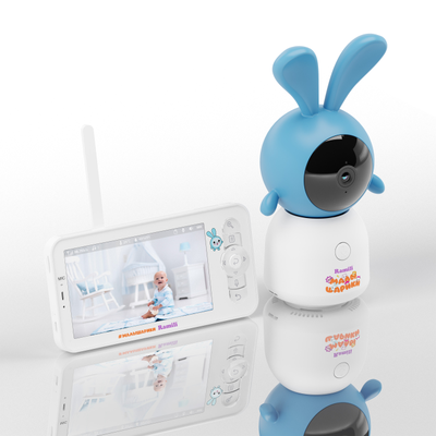 Комплект Ramili Baby RV100KROSH Крошик, Малышарики, Wi-Fi моторизированная видеоняня с креплением + монитор с диагональю 12,7 см., интерком, DVR, 2k (3Mpx)