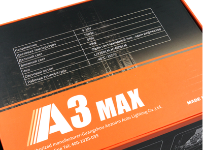 Билед модули Aozoom A3 Max 2025 2.5 дюйма, 5500К, 12V, 49W/57W, крепление 3R и съемное гаечное (комплект, 2шт)