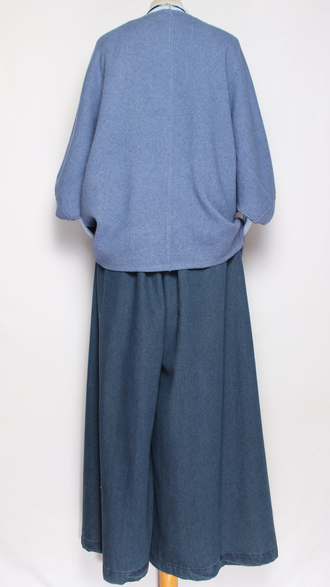 Жилет кимоно на пуговицах "ЧЕРЕПАХА" джинс, св.бежевый, бежевый до р.56