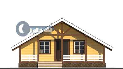 Д-17 ДАЧНЫЙ ДОМ ИЗ БРУСА:ГАБАРИТНЫЕ РАЗМЕРЫ: (8Х8М), ОБЩАЯ ПЛОЩАДЬ: 64М²