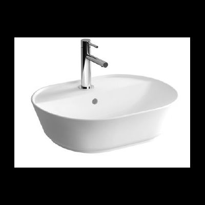 Овальная раковина-чаша с отверстием под смеситель, VitrA Geo, 55 см, цвет белый, 7428B003-0001