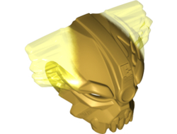 Bionicle Mask of Control with Marbled Trans-Neon Green Pattern, Pearl Gold (25532pb01 / 6151004)