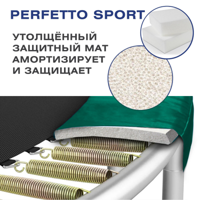 Батут с защитной сеткой PERFETTO SPORT PREMIUM STRONG 8 диаметр 2,4 м