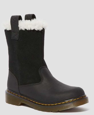 Зимние ботинки Dr. Martens 2976 JUNIOR JUNEY FAUX FUR REPUBLIC WP+HI SUEDE WP BLACK