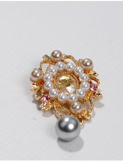 Брошь Жемчужина на цепочке" золото