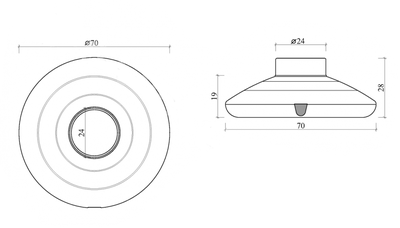Выключатель 301B накладной (напольный), проходной, 6А