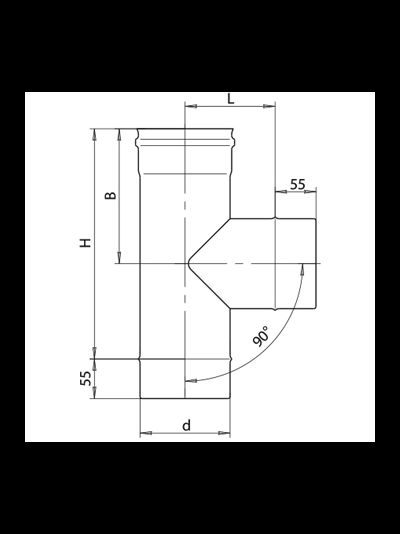 Тройник 90° Ferrum для изменения направления дымового канала