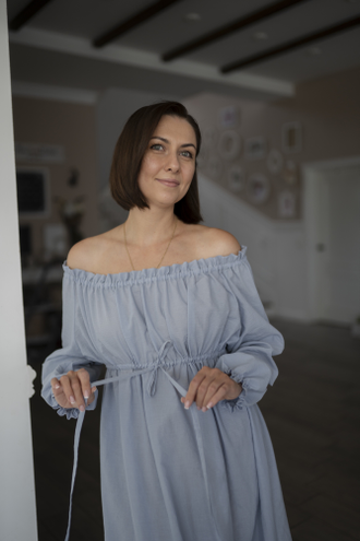 Ночная сорочка из батиста (голубая)