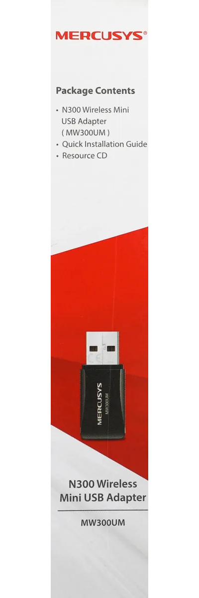 Адаптер WI-FI  Mercusys MW300UM Черный