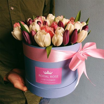 55 ТЮЛЬПАНОВ В КОРОБКЕ "HIGHEST PREMIUM"