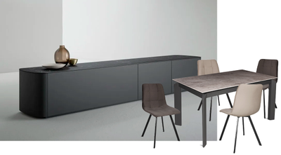 MARK антрацит/ керамика ONIX LATTE глянец 140(+40)x80