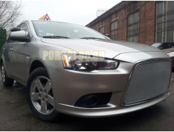 Защита радиатора Mitsubishi Lancer X 2011- chrome PREMIUM