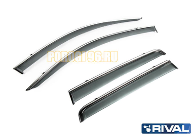 Дефлектор окон с молдингом для Mitsubishi Outlander 2012-2014 2014-