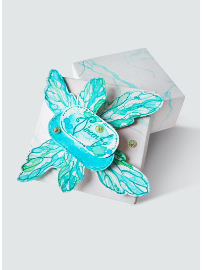 "Бирюзовая фантазия", подарочная 3Д-коробочка для украшения
