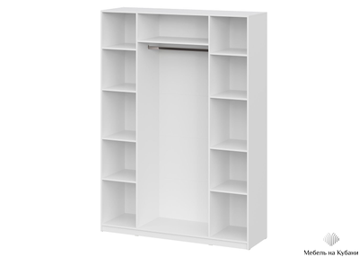 ШК 5 1600 шкаф четырехстворчатый распашной с антресолью Белый текстурный