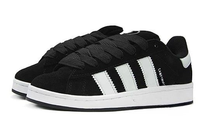 Зимние кроссовки Adidas Campus 00s Black White With Fur