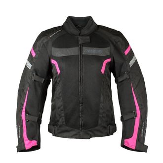 Купить Мотокуртка женская RUSH MESH LADY текстиль, цвет Черный/Розовый