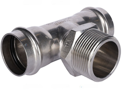 Тройник-переходник ROMMER ВПр-НР, 35х11/4, из нержавеющей стали прессовой