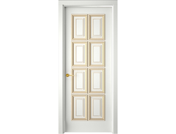 Дверь Багет 10 белая эмаль с патиной