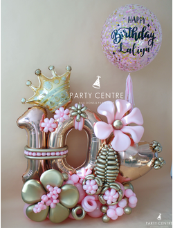 Композиция с цифрой и гигант с конфетти