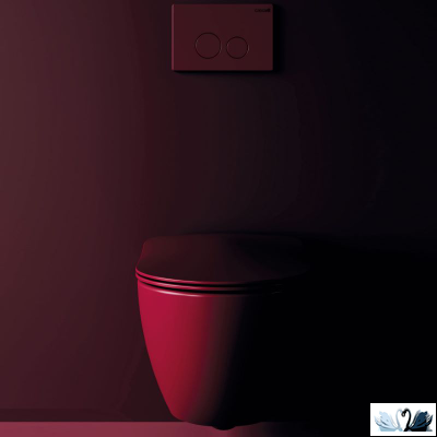 Унитаз CREAVIT FREE Set Berry Mat c инсталляцией - комплект с сиденьем микролифт, клавишей Terra Berry (FE322-11BR00E-0000+GR5003.01+GP9002.08 + KC0903.01.1900E)