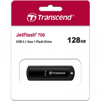 Флеш-память Transcend JetFlash 700, 128Gb, USB 3.1 G1, черный, TS128GJF700