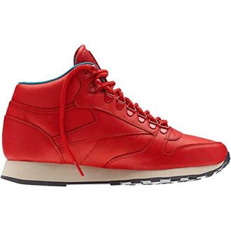 Кроссовки Reebok Classic красные высокие с мехом