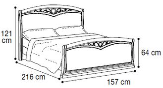 Кровать "Curvo Fregio" с изножьем 140х200 см