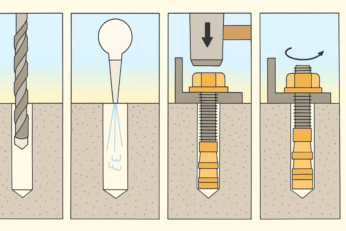 Как осуществляется монтаж анкера распорного
