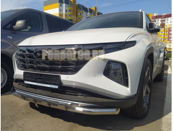 Защита переднего бампера с перемычками d60/42 для Hyundai Tucson 2021-