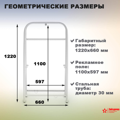 Штендер рекламный прямоугольный размеры