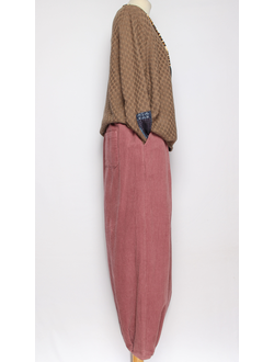 Брюки Бохо вельветовые "Бананы крупный вельвет" чайная роза р.50-54