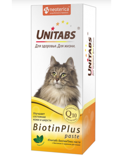 Витаминно-минеральный комплекс для кошек Unitabs BiotinPlus для кожи и шерсти, 120 мл