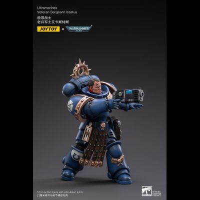 Сержант-ветеран Ультрамаринов Икастус (Warhammer 40k) - КОЛЛЕКЦИОННАЯ ФИГУРКА 1/18 Ultramarines Veteran Sergeant Icastus (JT3020) - JOYTOY
