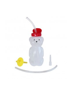 Бутылочка "Медведь" с набором для обучения питью из трубочки