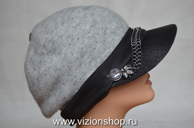 Модная женская вязаная кепка Vizio Визио зима 2019 фото