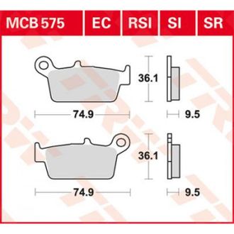 Тормозные колодки TRW MCB575SI для Honda (Sinter Offroad)