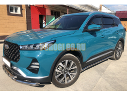 Защита штатного порога труба Папа Тюнинг d60 для Chery Tiggo 7 Pro Max 2024-